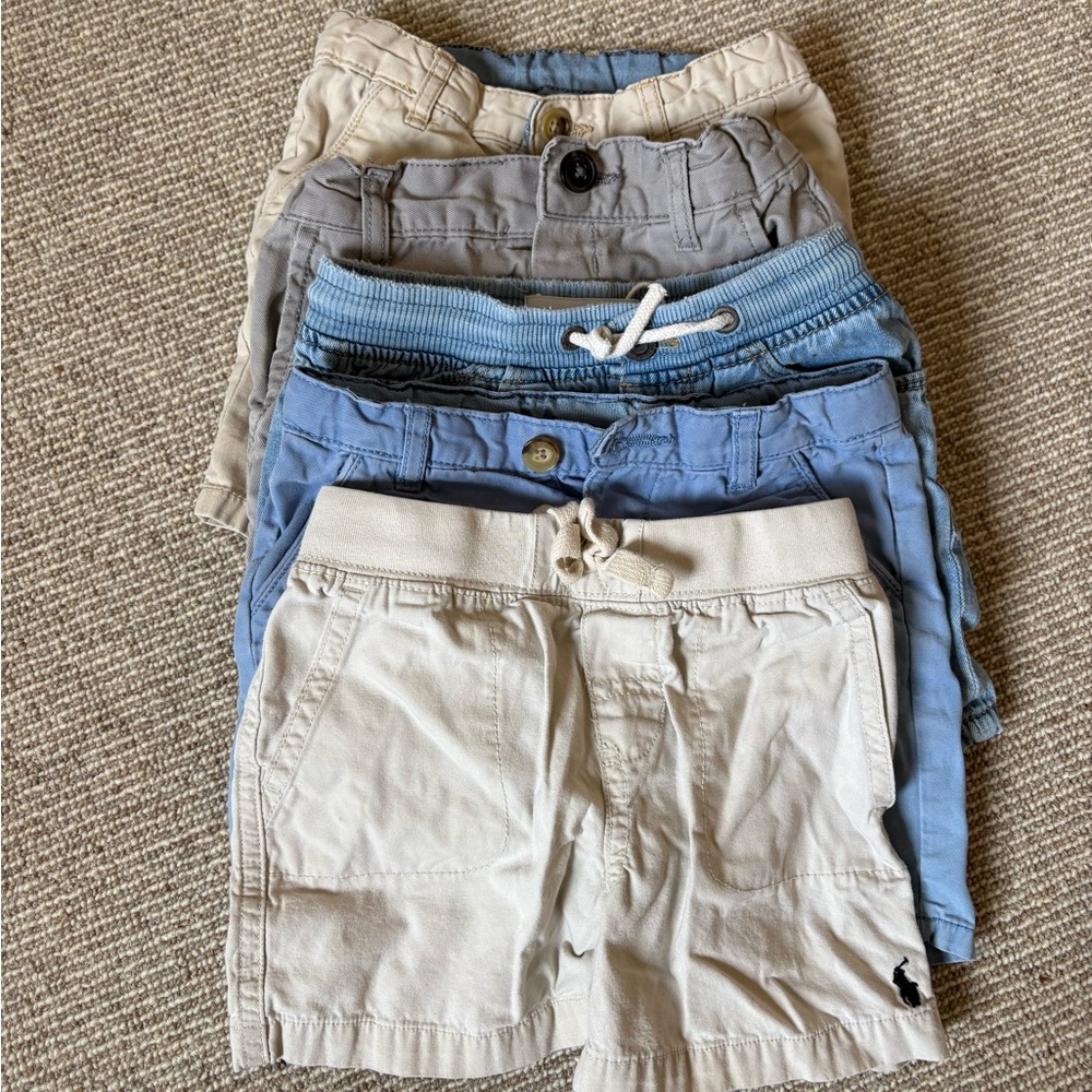 Kids Casual Shorts Set - Blue, Gray, Cream